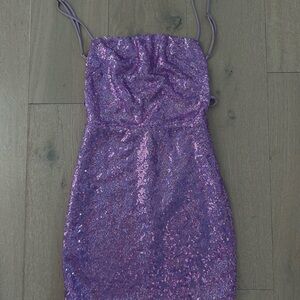 Lucy in the Sky Lavender light purple Sequin mini Dress